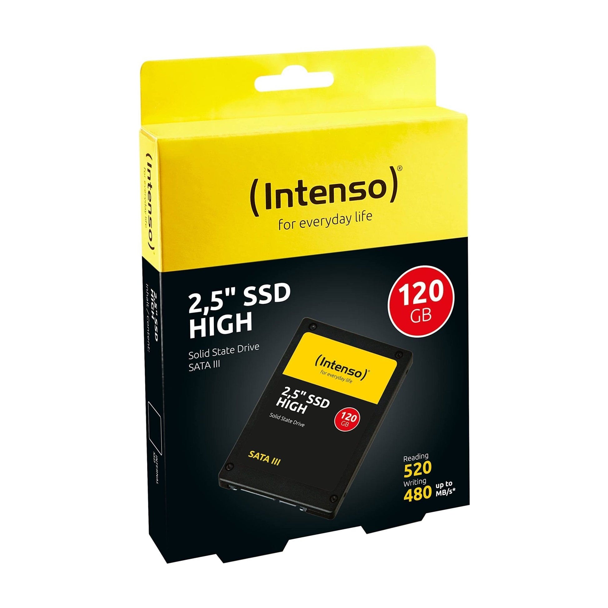 Intenso Interne 2,5" SSD SATA III High , 120 GB, 520 MB/seconden, 3813430 - NLMAX