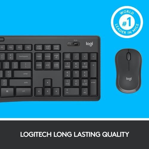 Logitech MK295 Silent Wireless Combo toetsenbord RF Draadloos AZERTY Belgisch Inclusief muis Grafiet - NLMAX