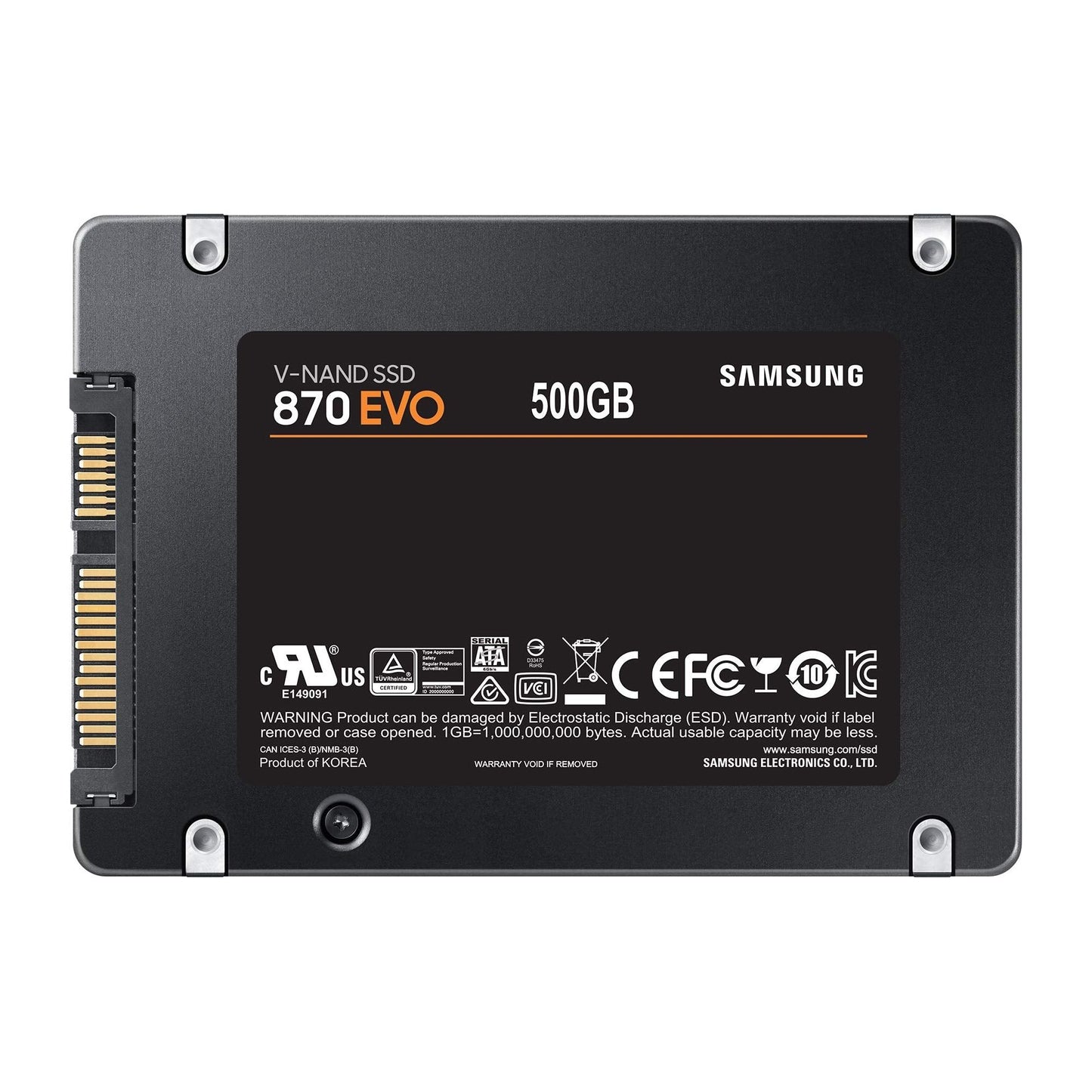 SAMSUNG 870 EVO 500GB 2.5 Inch SATA III Internal SSD (MZ-77E500B/EU) - NLMAX