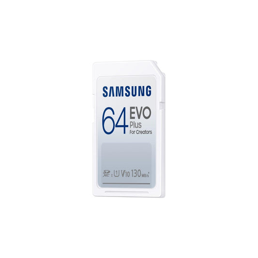 Samsung EVO Plus 64GB SD Card SDXC, UHS-I, U1, 130MB/s, FHD, Memory Card(MB-SC64K/EU) - NLMAX