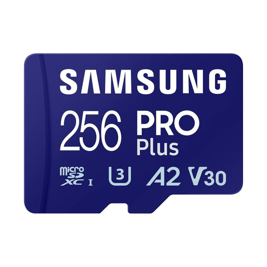 Samsung PRO Plus microSD-geheugenkaart, 256GB, UHS-I U3, Full HD & 4K UHD, 180 MB/s lezen, 130 MB/s schrijven, voor smartphone, drone of action-cam, incl. SD-adapter, MB-MD256SA/EU - NLMAX