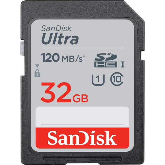 SanDisk Ultra 32GB SDHC Memory Card, Up to 120 MB/s, Class 10, UHS-I, V10 - NLMAX