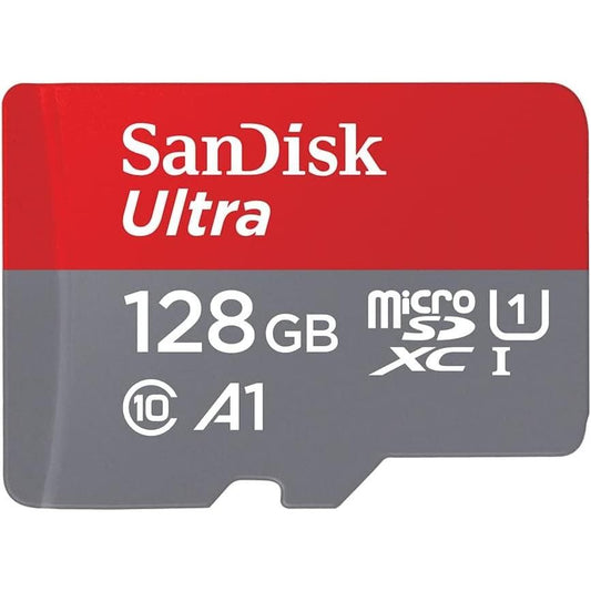 SanDisk Ultra Android MicroSDXC UHS-I Card 128GB + SD Adapter (For Smartphones And Tablets, A1, Class 10, U1, Full HD Videos, Up to 140MB/s Read Speed, 10 Years Limited Warranty) - NLMAX