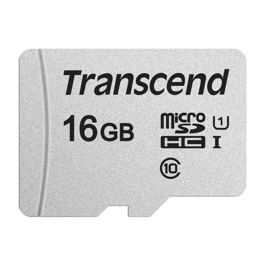 Transcend Ts16Gusd300S-A Microsdhc Geheugenkaart Met Adapter, I, C10, U1, Grijs, 16GB - NLMAX